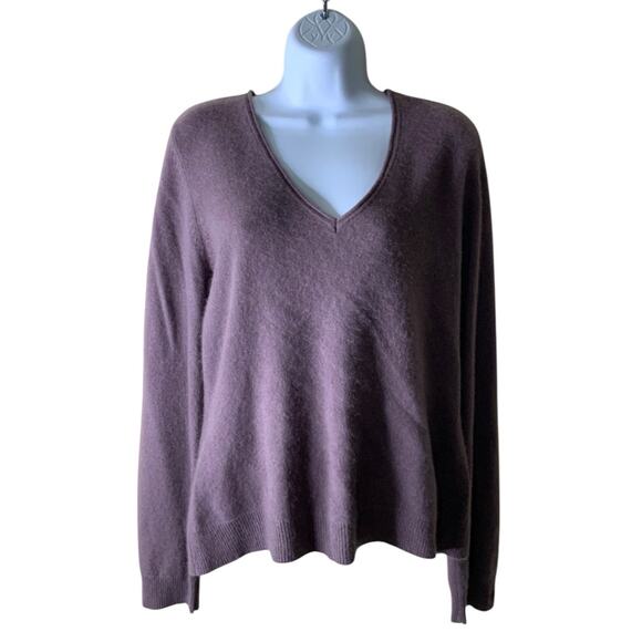 Fat Face Sweater Womens 16 Long Sleeve V-Neck Cashmere Knit Minimalist Pullover - Picture 1 of 11